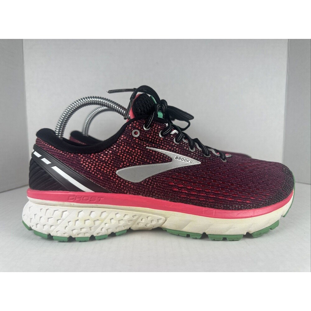Brooks Ghost 11 Womens Running Shoes Burgundy Pink Black 1202771B017 Size 10